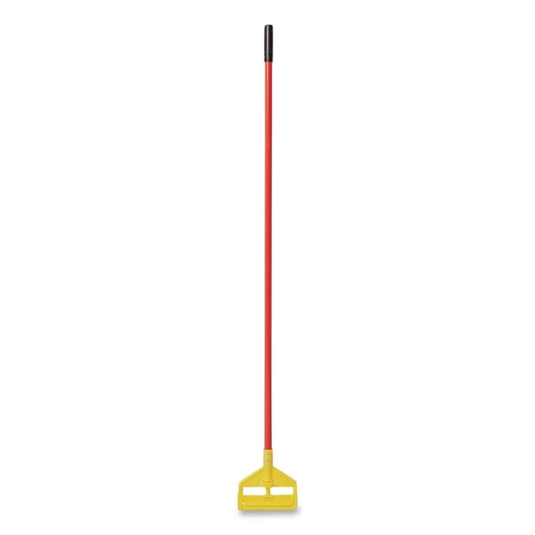 RUBBERMAID COMMERCIAL PROD. Invader Fiberglass Side-Gate Wet-Mop Handle, 60", Red/Yellow (RCPH146RED)