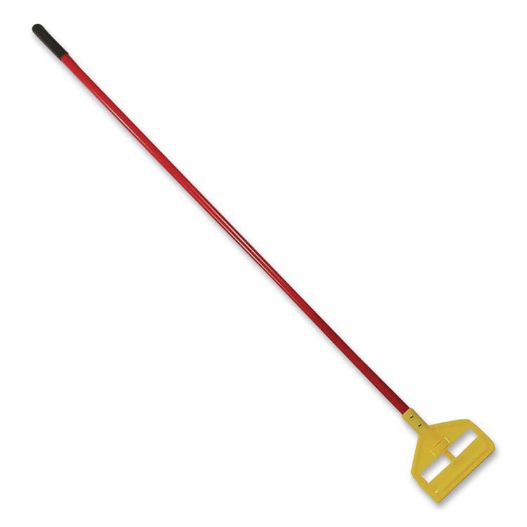 RUBBERMAID COMMERCIAL PROD. Invader Fiberglass Side-Gate Wet-Mop Handle, 60", Red/Yellow (RCPH146RED) thumbnail 2