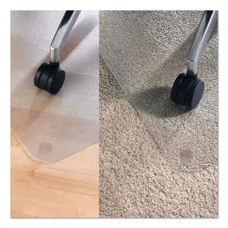 FLOORTEX Unomat Anti-Slip Polycarbonate Chair Mat for Hard Floors and Carpet Tiles, Rectangular, Straight Edges, 60" x 48", Clear (FLRNRCMFLPD0005) thumbnail 4