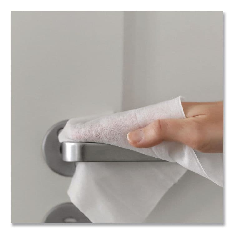 CFS BRANDS WipesPlus Disinfecting Surface Wipes, Flat Pack, 1-Ply, 7 x 8, Lemon, White, 80 Wipes/Refill Pack, 12 Packs/Carton (CFS37701) thumbnail 4