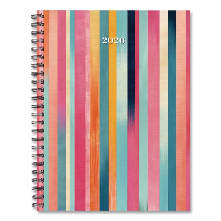 WILLOW CREEK PRESS Happy Stripe Weekly/Monthly Planner, 8.5 x 6,5, Multicolor Cover, 12-Month (Jan to Dec): 2026 (WPR56677)