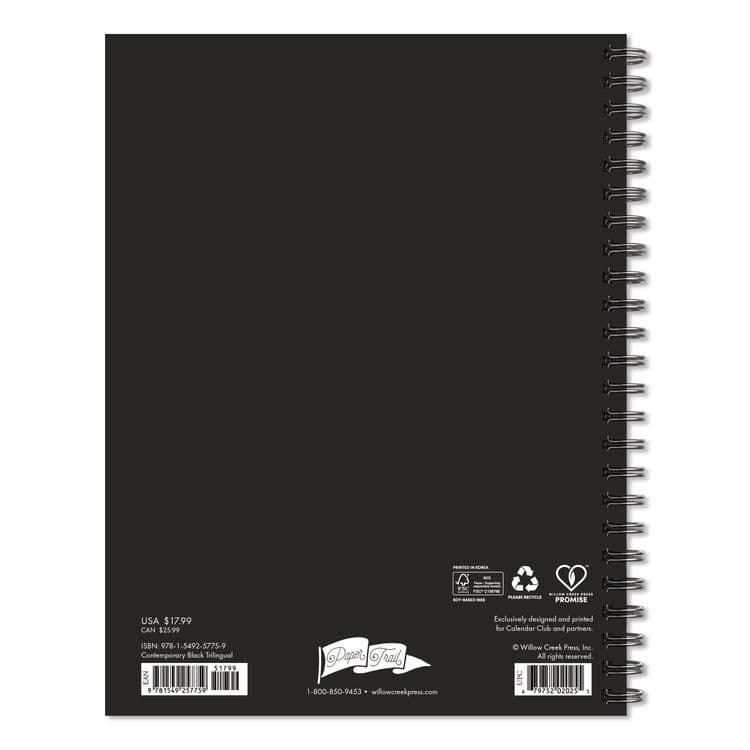 WILLOW CREEK PRESS Contemporary Black (Trilingual) Weekly/Monthly Planner, 8.5 x 6.5, Black Cover, 12-Month (Jan to Dec): 2026 (WPR57759) thumbnail 2