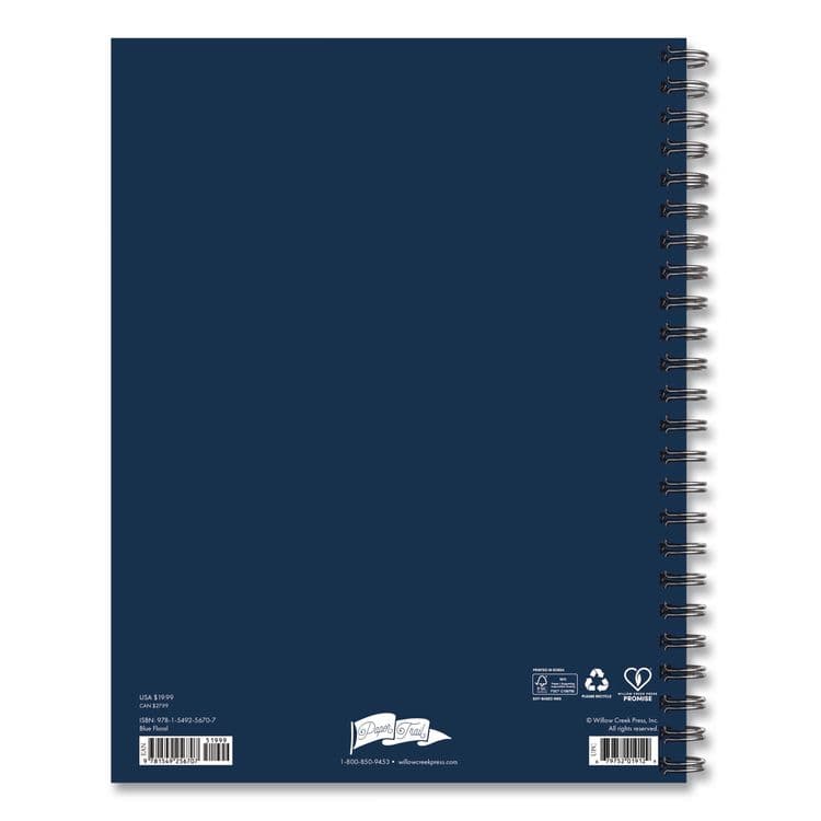 WILLOW CREEK PRESS Blue Floral Weekly/Monthly Planner, 11 x 8.5, Blue/Black Cover, 12-Month (Jan to Dec): 2026 (WPR56707) thumbnail 2