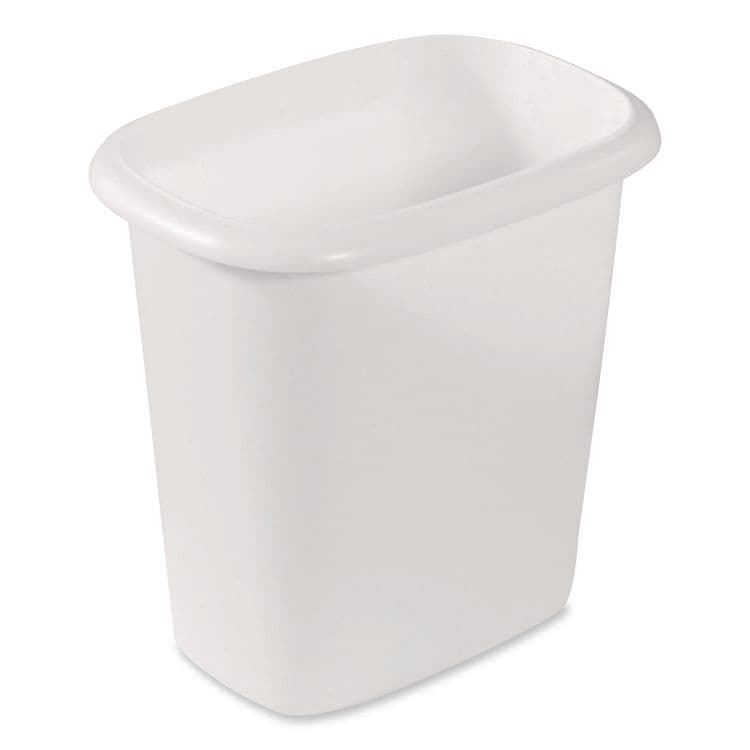 RUBBERMAID Open-Top Wastebasket, 6 qt, Plastic, White, 6/Carton (RCP2953WHICT)