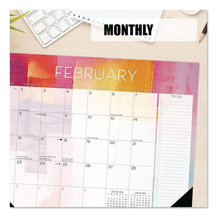 WILLOW CREEK PRESS Abstract Art Large Monthly Desk Pad Calendar, 22x17, White/Multicolor Sheets, Black Headband/Corners, 12-Month (Jan-Dec) 2026 (WPR57193) thumbnail 4