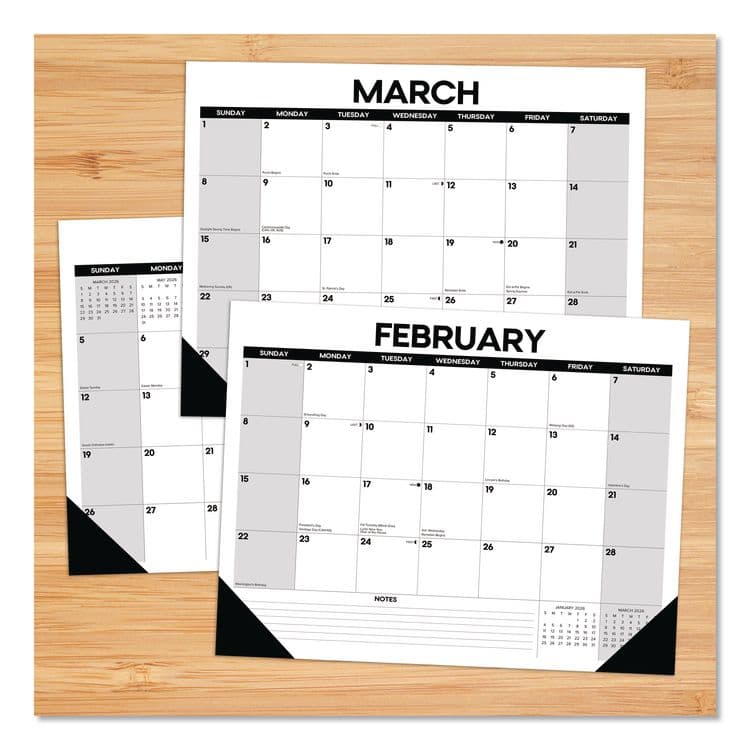 WILLOW CREEK PRESS Basic Large Monthly Desk Pad Calendar, 22 x 17, White/Gray/Black Sheets, Black Headband/Corners, 12-Month (Jan to Dec) 2026 (WPR57209) thumbnail 2