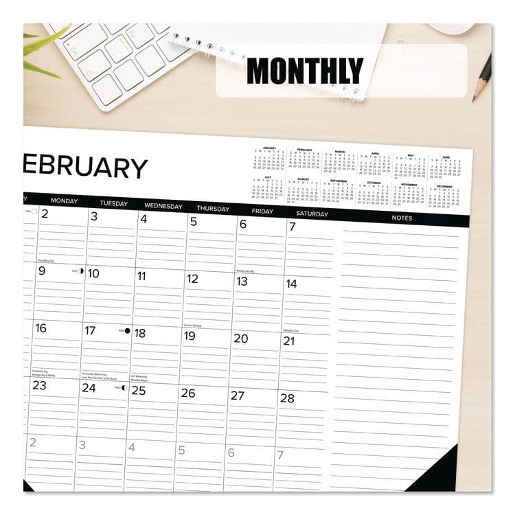 WILLOW CREEK PRESS Black-and-White with Lines Large Monthly Desk Pad Calendar, 22 x 17, White Sheets, Black Corners, 12-Month (Jan to Dec): 2026 (WPR57216) thumbnail 4
