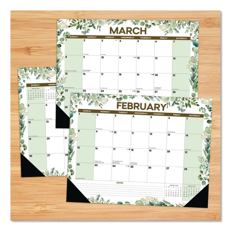 WILLOW CREEK PRESS Eucalyptus Large Monthly Desk Pad Calendar, 22 x 17, White/Green Sheets, Black Headband/Corners, 12-Month (Jan to Dec) 2026 (WPR57223) thumbnail 2