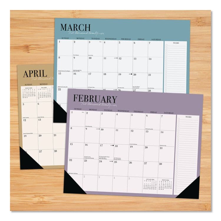 WILLOW CREEK PRESS Modern Minimalist Large Monthly Desk Pad Calendar, 22x17, White/Teal Sheets, Black Headband/Corners, 12-Month (Jan-Dec) 2026 (WPR57230) thumbnail 2
