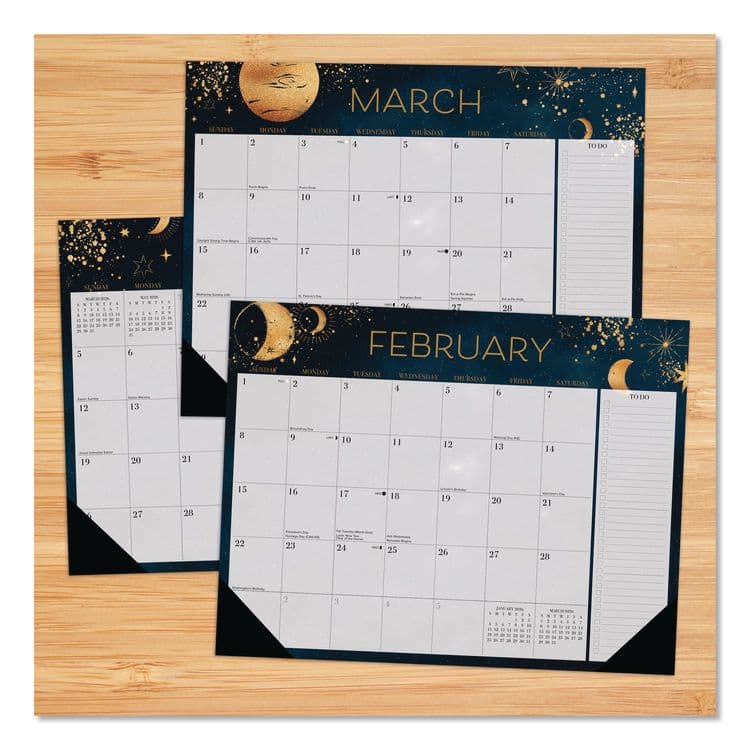 WILLOW CREEK PRESS Moon Magic Large Monthly Desk Pad Calendar, 22 x 17, Gray/Black/Gold Sheets, Black Headband/Corners, 12-Month (Jan-Dec) 2026 (WPR57254) thumbnail 2