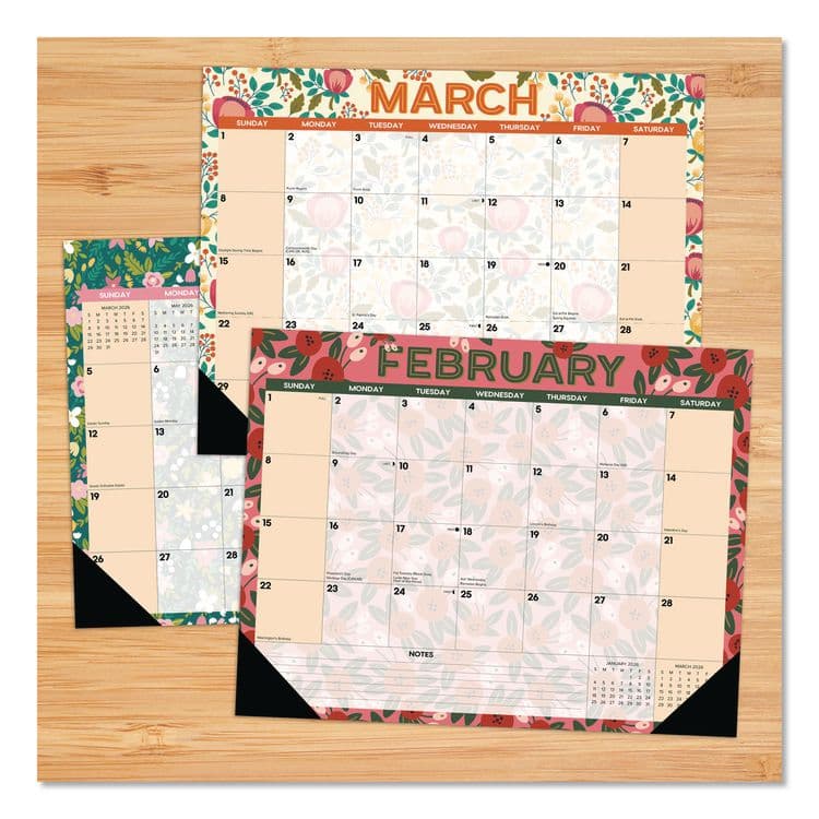 WILLOW CREEK PRESS Spring Floral Large Monthly Desk Pad Calendar, 22 x 17, Multicolor Sheets, Black Headband/Corners, 12-Month (Jan to Dec) 2026 (WPR57278) thumbnail 2