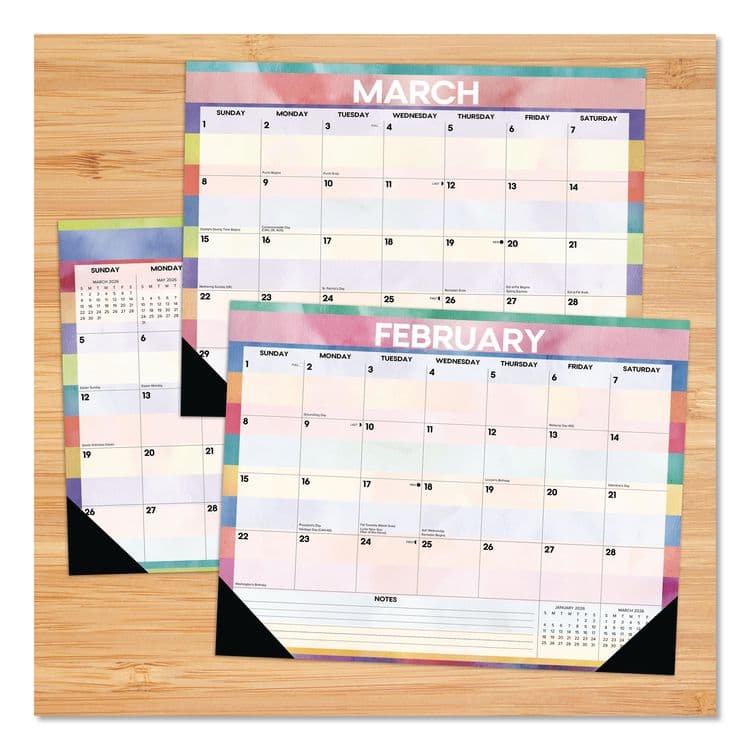 WILLOW CREEK PRESS Watercolor Stripes Large Monthly Desk Pad Calendar, 22x17, Multicolor Sheets, Black Headband/Corners, 12-Month (Jan-Dec) 2026 (WPR57292) thumbnail 2