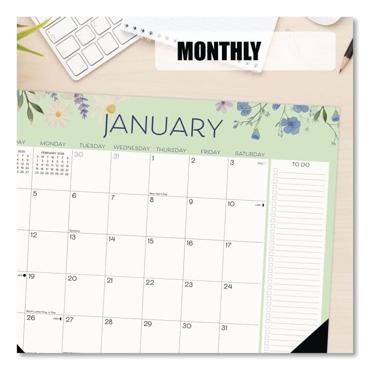 WILLOW CREEK PRESS Wildflowers Large Monthly Desk Pad Calendar, 22 x 17, Multicolor Sheets, Black Headband/Corners, 12-Month (Jan to Dec) 2026 (WPR57308) thumbnail 4