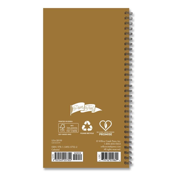 WILLOW CREEK PRESS Celestial Softcover Weekly/Monthly Spiral Planner, 6.5 x 3.5, Black/Gold Cover, 12-Month (Jan to Dec): 2026 (WPR57322) thumbnail 2