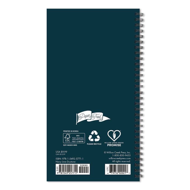 WILLOW CREEK PRESS Navy Lime Duotone Softcover Weekly/Monthly Spiral Planner, 6.5 x 3.5, Navy/Lime Cover, 12-Month (Jan to Dec): 2026 (WPR57711) thumbnail 2
