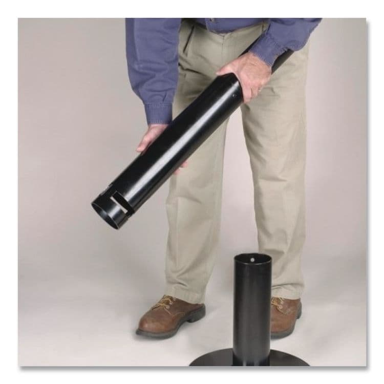 RUBBERMAID COMMERCIAL PROD. Smoker's Pole, Round, Steel, 0.9 gal, 4 dia x 41h, Black (RCPR1BK) thumbnail 3