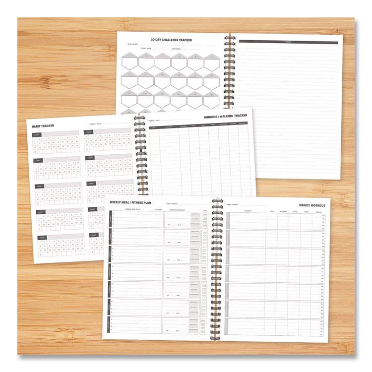 WILLOW CREEK PRESS Fitness Undated Monthly Planner, 11 x 8.5, Black/Gray Cover, 12-Month, Undated (WPR40331) thumbnail 4