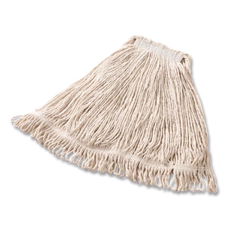 RUBBERMAID COMMERCIAL PROD. Super Stitch Cotton Looped End Wet Mop Head, Large, 1" White Headband, 6/Carton (RCPD113)