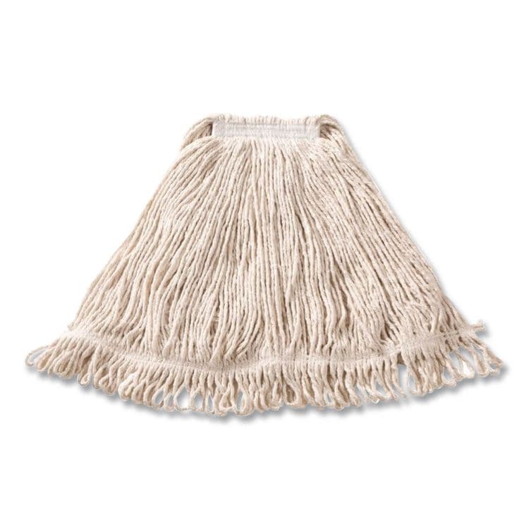RUBBERMAID COMMERCIAL PROD. Super Stitch Cotton Looped End Wet Mop Head, Large, 1" White Headband, 6/Carton (RCPD113) thumbnail 2