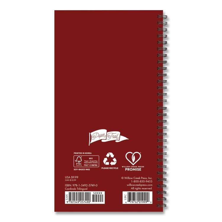 WILLOW CREEK PRESS Cardinals (Trilingual) Weekly/Monthly Planner, 6.5 x 3.5, Multicolor Cover, 12-Month (Jan to Dec): 2026 (WPR57490) thumbnail 2