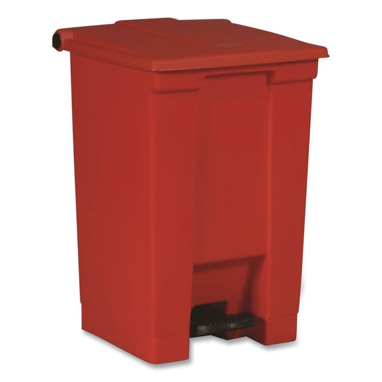 RUBBERMAID COMMERCIAL PROD. Indoor Utility Step-On Waste Container, 12 gal, Plastic, Red (RCP6144RED)
