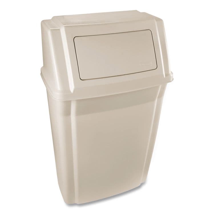 RUBBERMAID COMMERCIAL PROD. Slim Jim Wall-Mounted Container, 15 gal, Plastic, Beige (RCP7822BEI)
