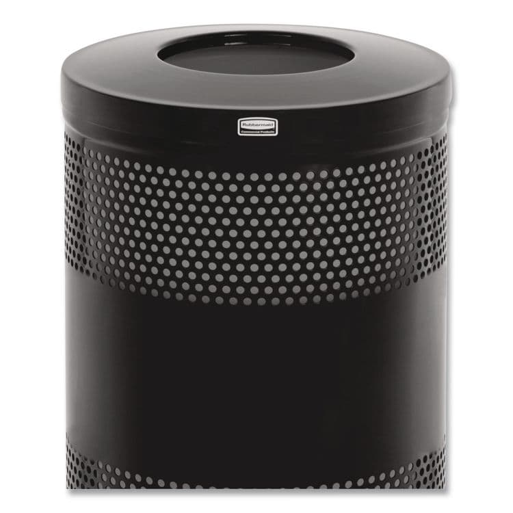 RUBBERMAID COMMERCIAL PROD. Classics Perforated Open Top Receptacle, 25 gal, Steel, Black (RCPS3ETBK) thumbnail 2
