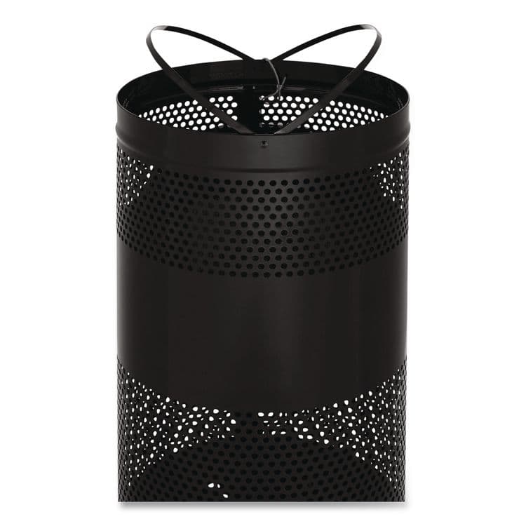 RUBBERMAID COMMERCIAL PROD. Classics Perforated Open Top Receptacle, 25 gal, Steel, Black (RCPS3ETBK) thumbnail 3