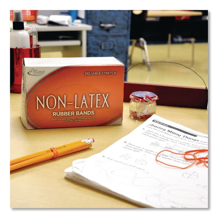 ALLIANCE RUBBER Non-Latex Rubber Bands, Assorted Sizes, Orange, 125/Pack (AIP37548) thumbnail 3