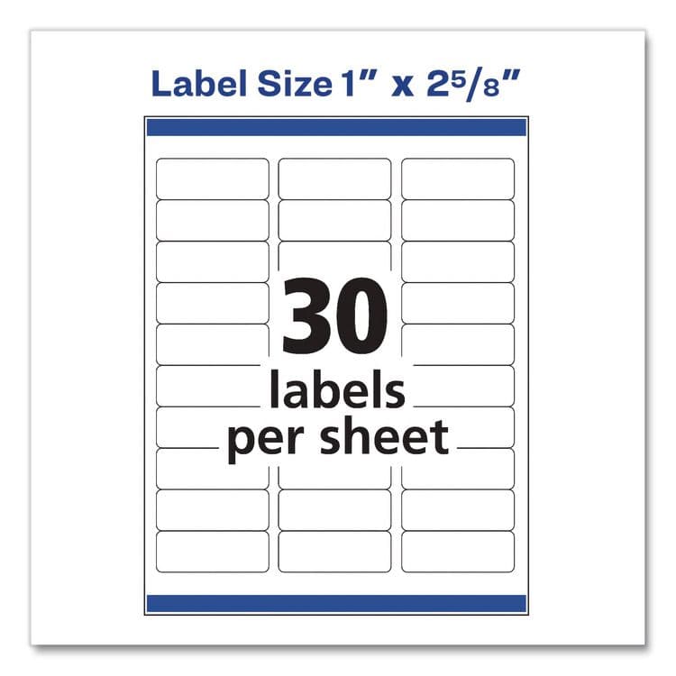 AVERY PRODUCTS CORPORATION Easy Peel White Address Labels with Sure Feed Technology, Laser, 1 x 2.63, 30/Sheet, 100 Sheets/Pack, 5 Packs/Carton (AVE5160CT) thumbnail 4