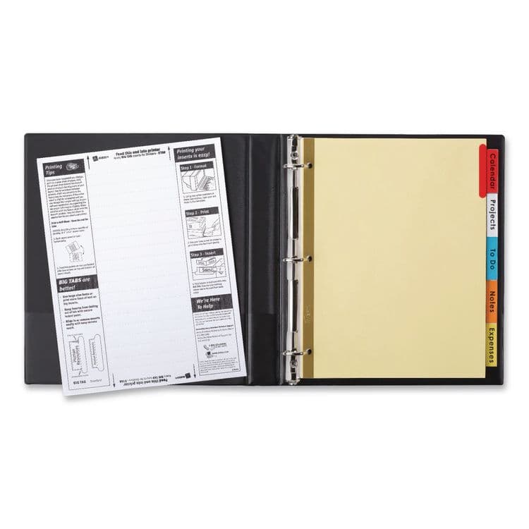 AVERY PRODUCTS CORPORATION Insertable Big Tab Dividers, 5-Tab, Double-Sided Gold Edge Reinforcing, 11 x 8.5, Buff, Assorted Tabs, 48 Sets/Carton (AVE11109CT) thumbnail 4