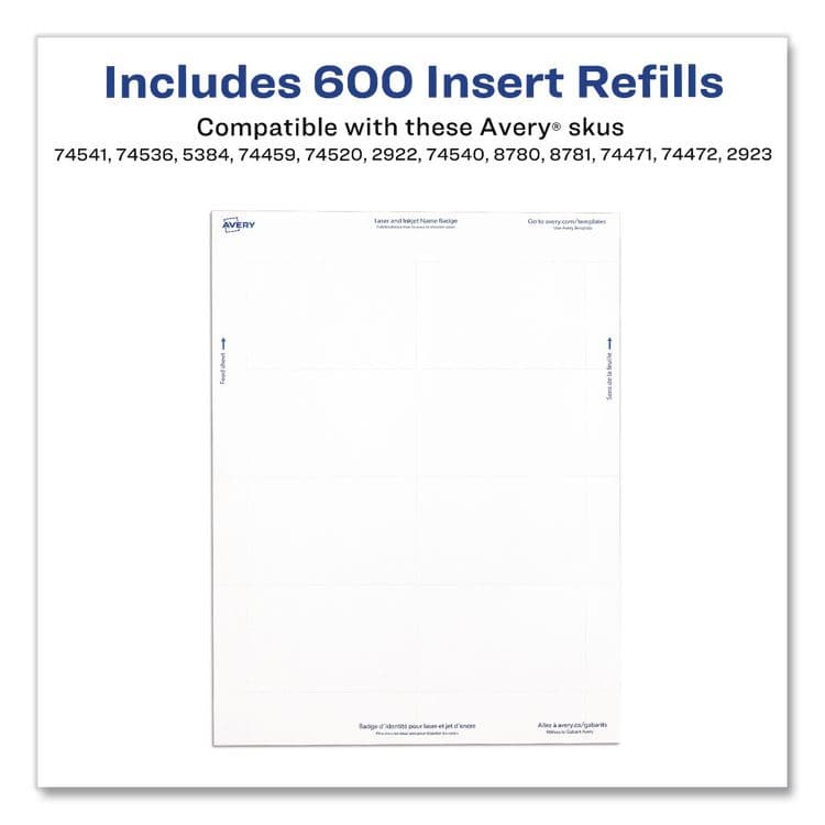 AVERY PRODUCTS CORPORATION Name Badge Insert Refills, Horizontal, 3 x 4, White, 600/Pack (AVE35392) thumbnail 3
