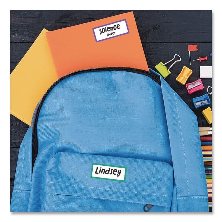 AVERY PRODUCTS CORPORATION No-Iron Fabric Labels, Rainbow Border, Handwrite Only, 0.75 x 1.75, White, 12/Sheet, 2 Sheets/Pack (AVE40706) thumbnail 2