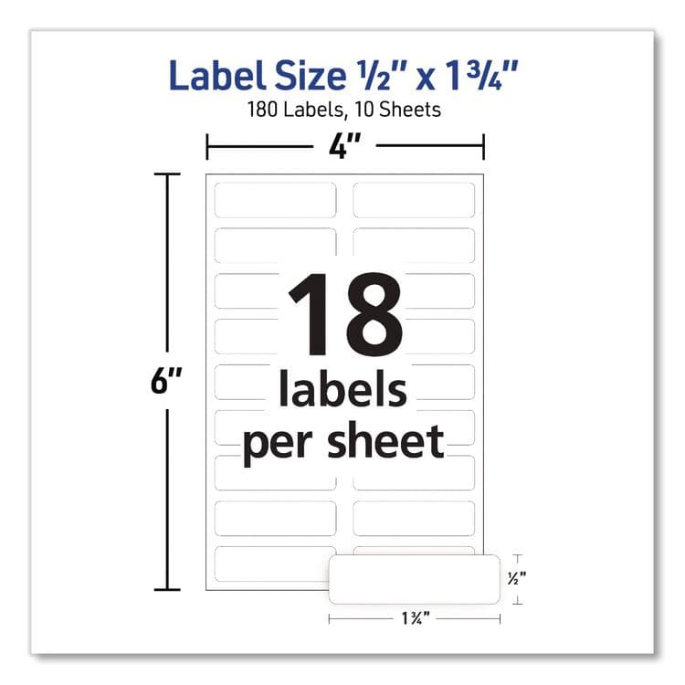 AVERY PRODUCTS CORPORATION No-Iron Fabric Labels, Handwrite Only, 0.5 x 1.75, White, 18/Sheet, 10 Sheets/Pack (AVE40721) thumbnail 3