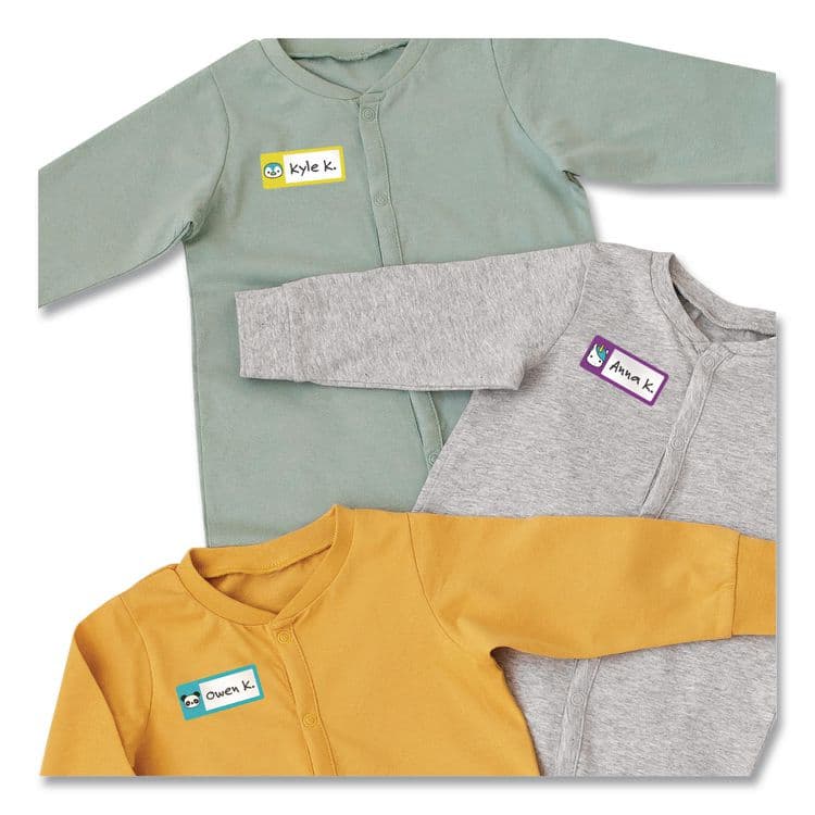 AVERY PRODUCTS CORPORATION No-Iron Fabric Labels, Character/Colored Border, Handwrite Only, 0.75 x 1.75, White, 12/Sheet, 2 Sheets/Pack (AVE40770) thumbnail 2