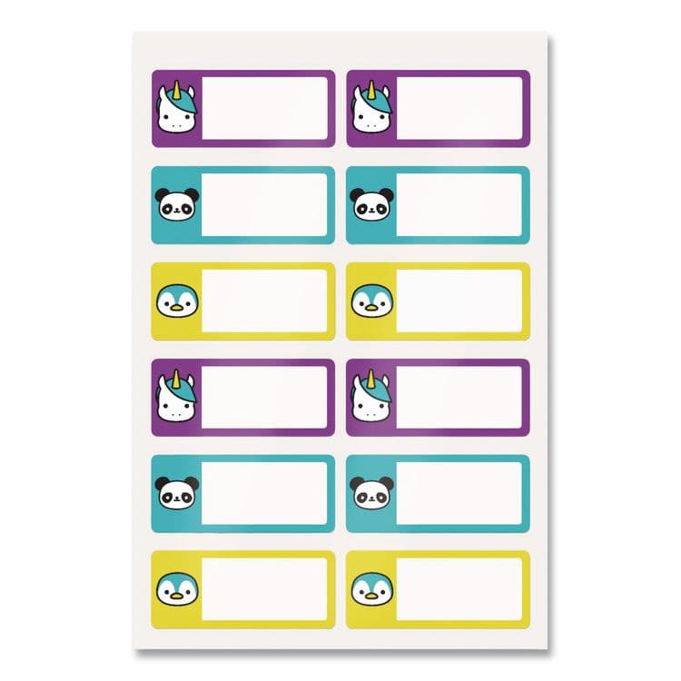 AVERY PRODUCTS CORPORATION No-Iron Fabric Labels, Character/Colored Border, Handwrite Only, 0.75 x 1.75, White, 12/Sheet, 2 Sheets/Pack (AVE40770)