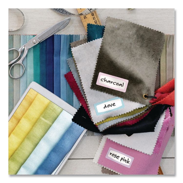 AVERY PRODUCTS CORPORATION No-Iron Fabric Labels, Pastel Borders, Handwrite Only, 0.75 x 1.75, White, 12/Sheet, 2 Sheets/Pack (AVE40775) thumbnail 2