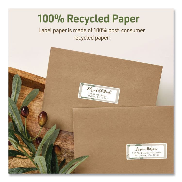 AVERY PRODUCTS CORPORATION EcoFriendly Recycled Return Address Labels, Inkjet/Laser, 0.66 x 1.75, White, 60/Sheet, 10 Sheets/Pack (AVE48806) thumbnail 3