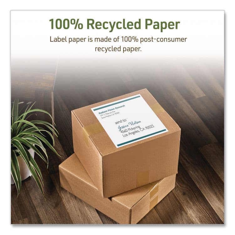 AVERY PRODUCTS CORPORATION EcoFriendly Recycled Shipping Labels, Inkjet/Laser, 8.5 x 11, White, 1/Sheet, 10/Pack (AVE48809) thumbnail 3