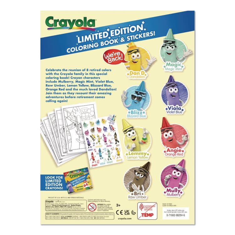 BINNEY & SMITH / CRAYOLA Limited Edition Retired Crayola Colors Coloring Book, Ages 3 and Up, 96 Pages (CYO040862) thumbnail 2