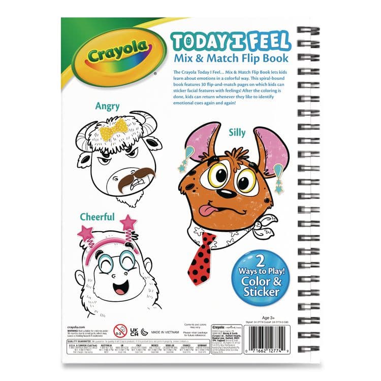 BINNEY & SMITH / CRAYOLA Today I Feel Animal Coloring Book, Ages 3 and Up, 30 Pages (CYO042774) thumbnail 2