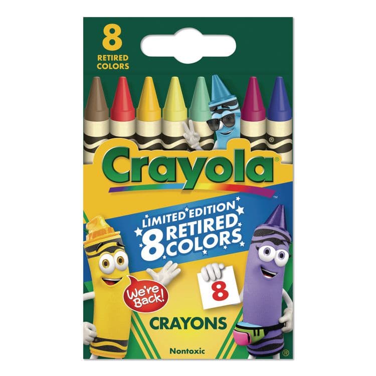 BINNEY & SMITH / CRAYOLA Limited Edition Retired Color Crayons, Regular Size, 8 Assorted Colors, 8/Pack (CYO523019)