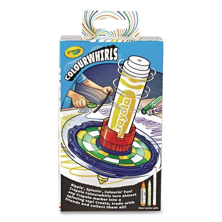 BINNEY & SMITH / CRAYOLA Colourwhirls Toy with (1) Rip-Cord Spinner and (1) Ultra-Clean Washable Marker, Ages 6 and Up, 4 Pieces (CYO747645) thumbnail 2