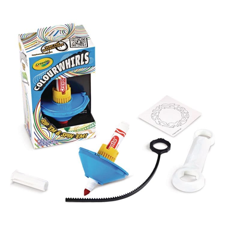 BINNEY & SMITH / CRAYOLA Colourwhirls Toy with (1) Rip-Cord Spinner and (1) Ultra-Clean Washable Marker, Ages 6 and Up, 4 Pieces (CYO747645) thumbnail 4