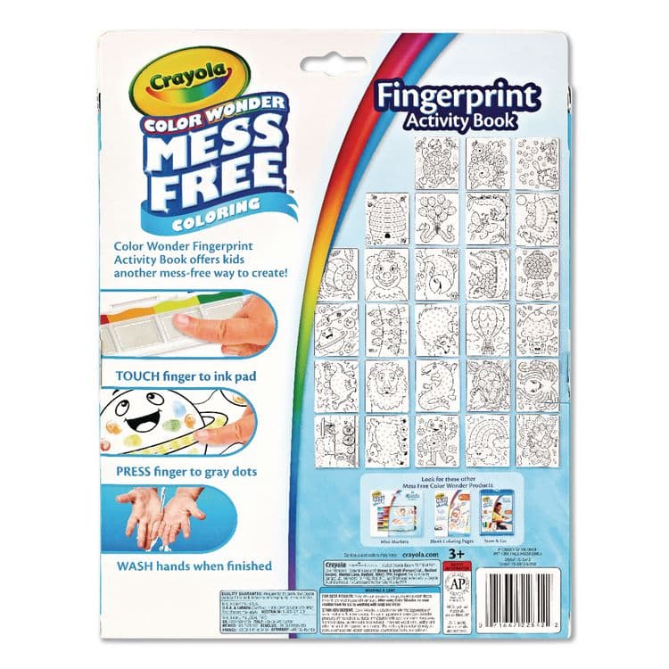 BINNEY & SMITH / CRAYOLA Color Wonder Mess Free Coloring Fingerprint Activity Book, Ages 3 and Up, 27 Pages (CYO752842) thumbnail 2