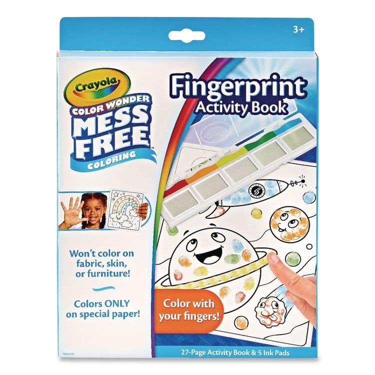 BINNEY & SMITH / CRAYOLA Color Wonder Mess Free Coloring Fingerprint Activity Book, Ages 3 and Up, 27 Pages (CYO752842)