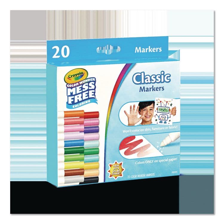 BINNEY & SMITH / CRAYOLA Color Wonder Mess-Free Markers, Broad Bullet Tips, Assorted Colors, 20/Pack (CYO752857) thumbnail 3