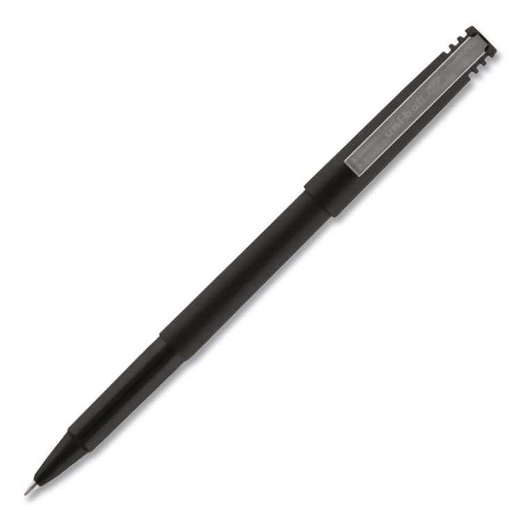 UNI Rollerball Pen, Stick, Micro 0.5 mm, Black Ink, Black Barrel (UBC498774)