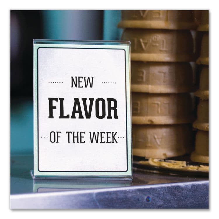 DEFLECTO CORPORATION Mini Tabletop Sign Holder, 3 x 4 Insert, Clear (DEF20006RT) thumbnail 2