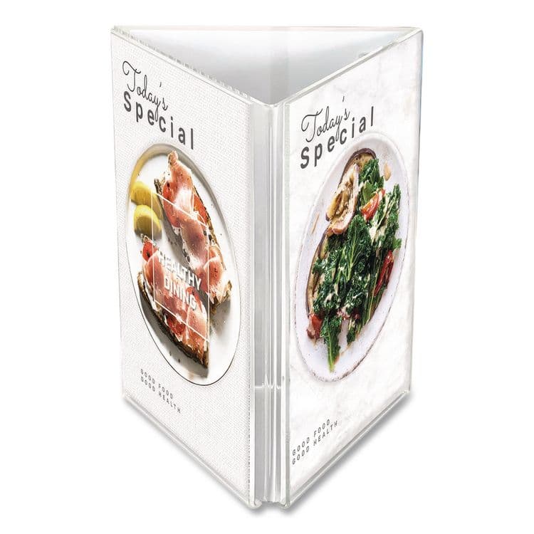 DEFLECTO CORPORATION Tabletop Three-Sided Sign Holder, 4 x 6 Insert, Clear (DEFPX04846)